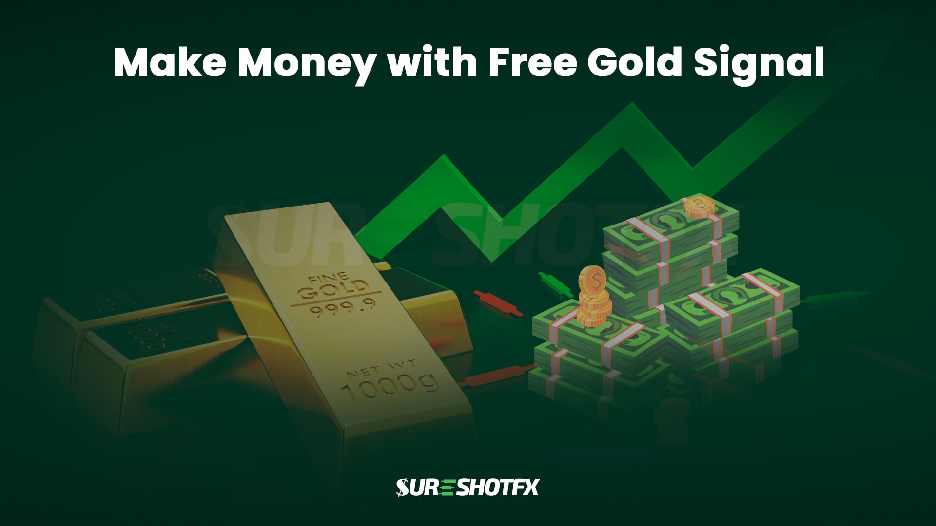 make money with free gold signal depiction image with symbols and trading graph