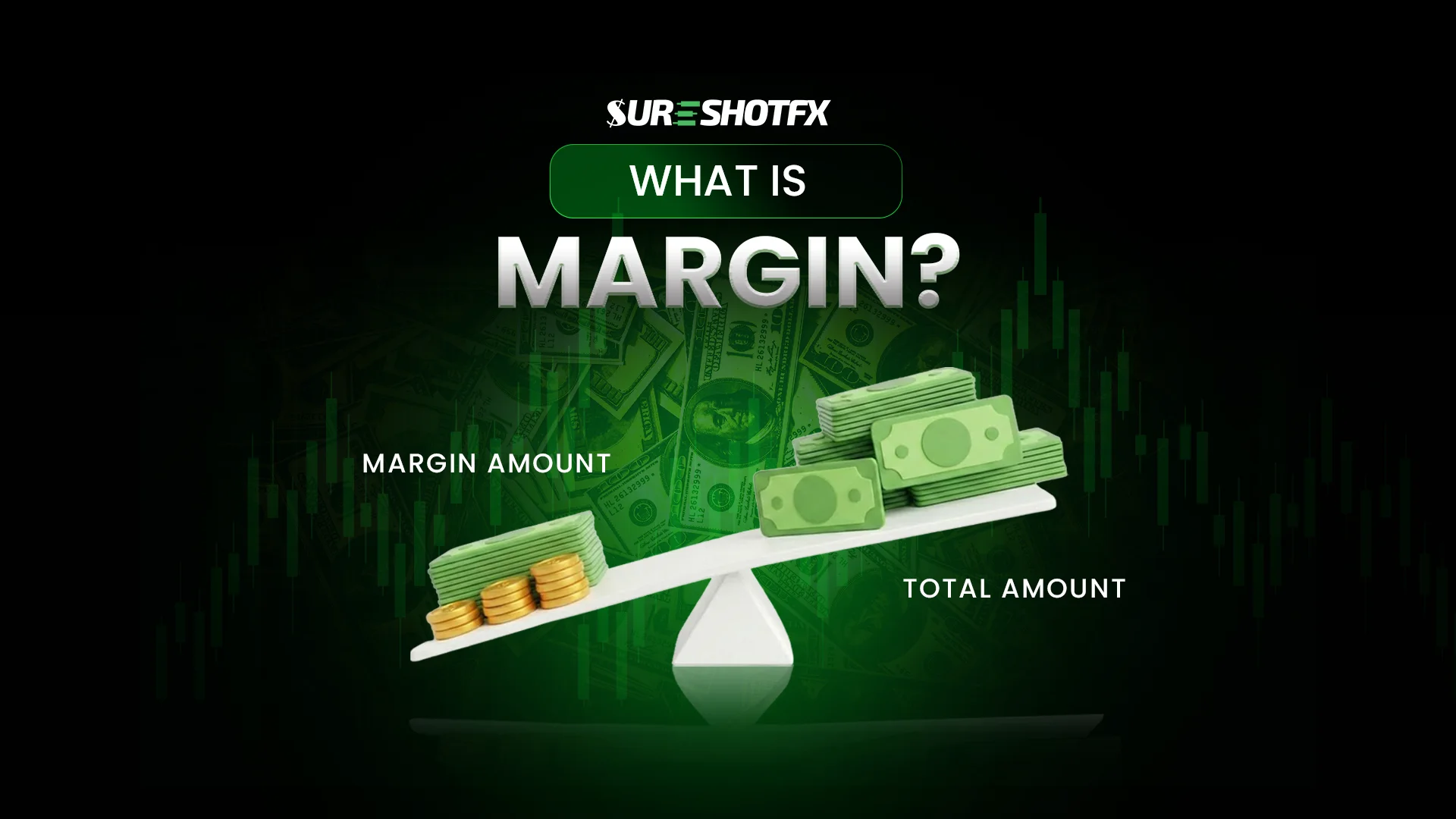 What is margin in forex trading illustration showing margin amount versus total trade size using balance scale