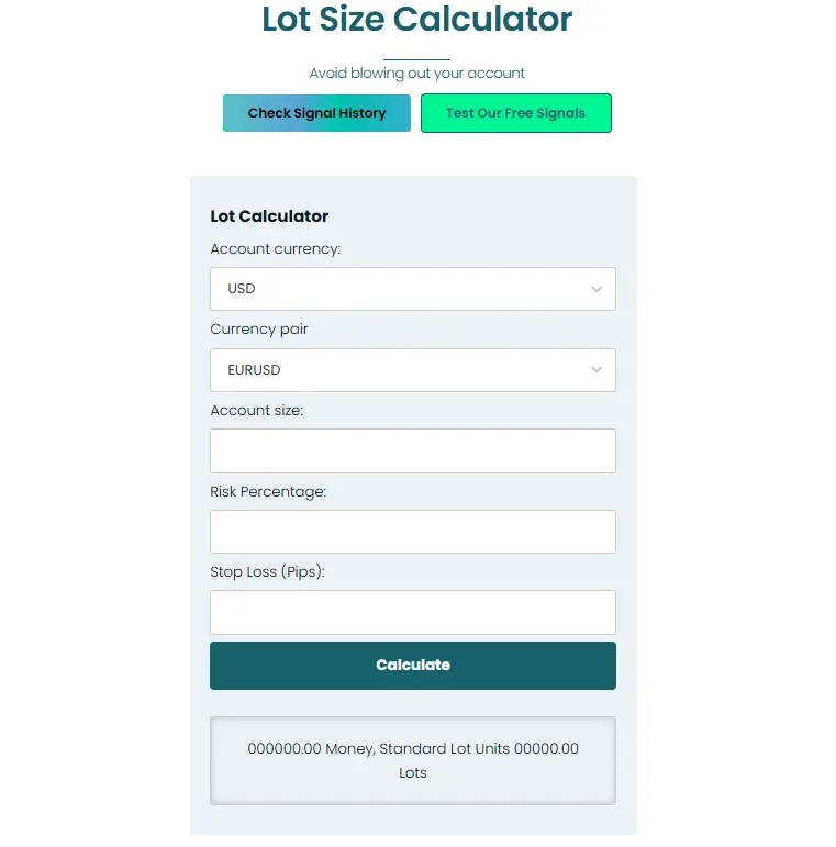 Forex lot size calculator