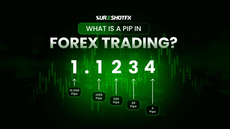 What is a pip in forex trading illustration showing price decimal movement and pip value examples on candlestick chart